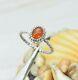 Beautiful Arrive! Natural Red Carnelian Gemstone Silver Plated Ring Jewelry