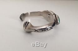 Beautiful Calvin Martinez Sterling Silver Turquoise and Spiny Oyster Cuff