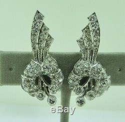 Beautiful Earrings in Platinum with Diamonds Art Deco Style