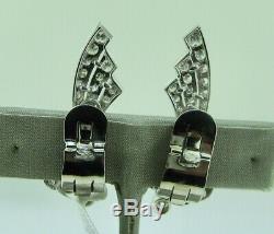 Beautiful Earrings in Platinum with Diamonds Art Deco Style