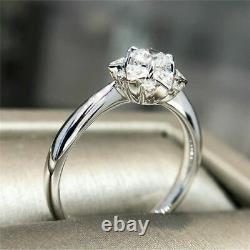 Beautiful Flower Style Engagement & Wedding Ring 14K White Gold 2.10 Ct Diamond