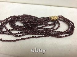 Beautiful Garnet Bead Necklace 20 Inch Long