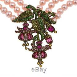 Beautiful Heidi Daus Crystal Necklace Bleeding Heart New Sold Out