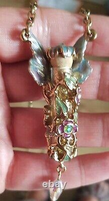 Beautiful Kirks Folly Fairy Dust Glitter Bottle Long Necklace Pendant Rare