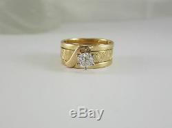 Beautiful Ladies 14k Gold Diamond Solitaire Style Wedding Ring Set 6.6g 0.50ct