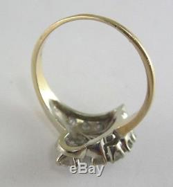 Beautiful Ladies 14k Two-toned Diamond Ring Size 7 1/2, 3.4g, 0.325ct