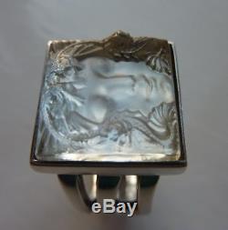 Beautiful Lalique Crystal Masque De Femme Ring Solid Silver 925 Size N