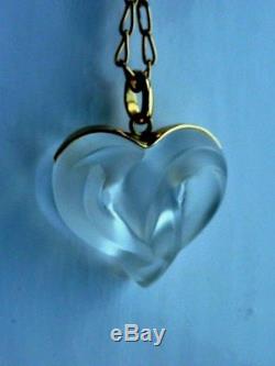 Beautiful Lalique Entwined Crystal Heart Necklace