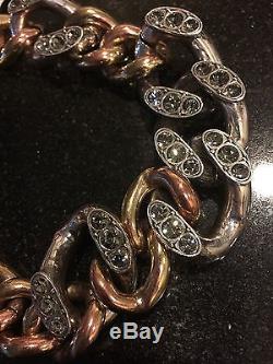 Beautiful Lanvin crystal chain link necklace Gourmette Made in France