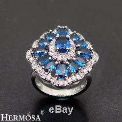 Beautiful London Blue Topaz 925 Sterling Silver Necklace Earring Ring Size 7
