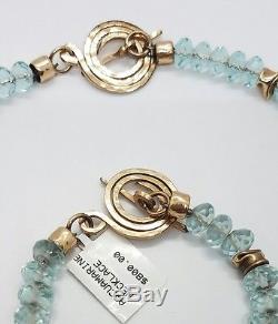 Beautiful Modern Gold Filled Plated Aquamarine Ladies Necklace and Bracelet