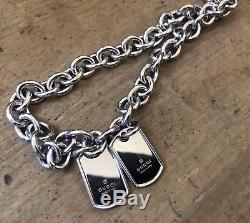 Beautiful NEW & Auth Silver GUCCI Chain / Loose Choker With Dog Tags RRP +$800