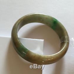 Beautiful Natural Jadeite Jade Bangle Bracelet 57 mm-J54-Green Brown Jade bangle