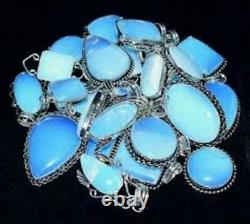 Beautiful Opalite Gemstone 925 Sterling Silver Plated Wholesale Lot pendants