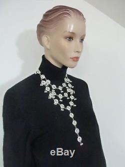 Beautiful Otazu silver plated statement necklace with Swarovski crystals NEW