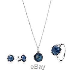 Beautiful Pandora Necklace, Earrings And Ring Set
