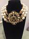 Beautiful Pre Owned Vintage Christian Dior Pearl Choker Necklace Triple Strand