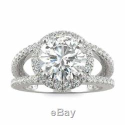Beautiful Round Cut Diamond Engagement Wedding Ring 14k White Gold Over Women's