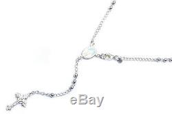 Beautiful! Silver Bead Rosary. 925 Sterling Silver Chain 2.5mm-5mm 16-24