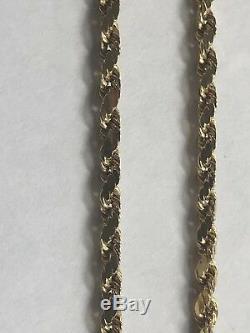 Beautiful Solid 18K Yellow Gold 750 Diamond Cut Rope Style Chain Necklace 18.25