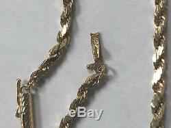 Beautiful Solid 18K Yellow Gold 750 Diamond Cut Rope Style Chain Necklace 18.25