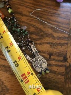 Beautiful Tree Of Life Jes Maharry Necklace Leather Sterling Beads Marked & Box