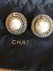 Beautiful Vtg Chanel Faux Pearl & Braided Gold Clip-on Earrings France