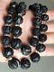 Beautiful Victorian Deeply Carved Whitby Jet Beads Mourning Necklace