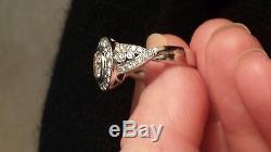 Beautiful Vintage style 2 1/2 ct. Tw pave diamond ring 18K engagement cocktail