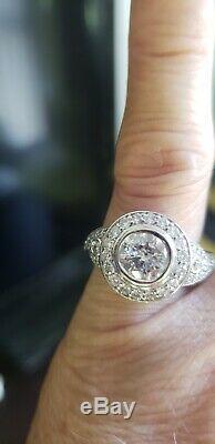 Beautiful Vintage style 2 1/2 ct. Tw pave diamond ring 18K engagement cocktail