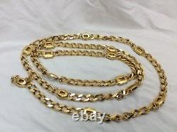 Beautiful Vtg Statement St. John Clear Crystal gold tone Necklace