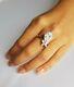 Beautiful White Pear 925 Sterling Silver Cz Solid Cocktail Party Ring For Women