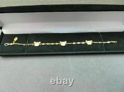 Beautiful Women's Charm Mickey Mouse Shape Bracelet 7 14k Yellow Gold Finish