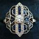 Beautiful Vintage Art Deco Style 18ct White Gold 1.2ct Sapphire And Diamond Ring