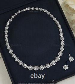 Beauty 38 CT Round Simulated Diamond Tennis Necklace 925 Silver Gold Plated