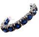 Beauty For Ashes Checkerboard Cut Sapphire Blue Throne Room Tennis Cz Bracelet