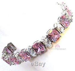 Beauty for Ashes Pink Tourmaline Ice CZ Bridesmaid Glamour Glam Tennis Bracelet