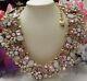 Betsey Johnson Faceted Pink Paved Crystal Collar Statement Necklace