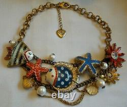 Betsey Johnson Rare Collector's Item From A Mermaid's Tail Statement Necklace