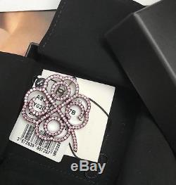 Brand New CHANEL beautiful Clover brooch with pink crystals, must see
