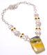Bumble Bee Jasper- Indonesia & Biwa Pearl 925 Silver Necklace 17.99 N1152-2