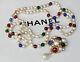 Chanel 1980s Beautiful Long Faux-pearls And Glass Beads Necklace