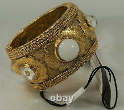 CHANEL 1986 Victoire de Castellane Gold & Gripoix Byzantine Bangle Bracelet