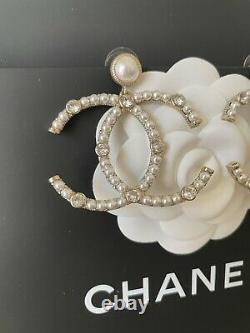 CHANEL Authentic CC Logo Beautiful Big Drop Earrings