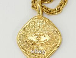 CHANEL CC Cambon Paris Charm Necklace 16 Gold Tone Auth withBox #21000