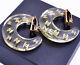 Chanel Cc Logos Clear Crescent Moon Lucite Earrings Vintage 01p Rare