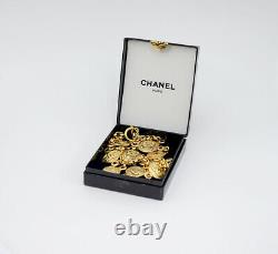 CHANEL CC Logos Coin Charm Necklace 34 Gold Tone 29 withBOX Auth l706