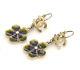 Chanel Cc Logos Flower Rhinestone Dangle Earrings Green 07a Withbox V1443