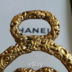 CHANEL CC Logos Gold & Lucite Dangle Earrings