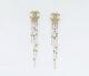 Chanel Cc Logos Pearl Fringe Dangle Earrings Gold Tone A19v Auth Withbox O100